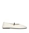 The Row Leather Ballet Flats In Beige