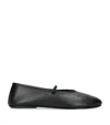 The Row Elastic Ballet Black Nappa Slippers In Black
