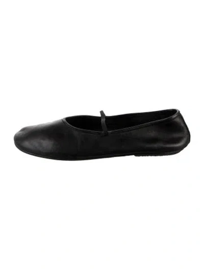 Pre-owned The Row Leather Ballet Flats In Black/white
