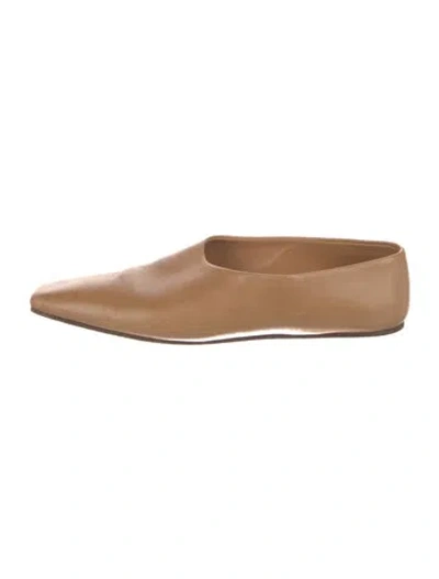 Pre-owned The Row Leather Ballet Flats In Brown