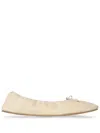 The Row Round Ballet Flat In Leather In Neutral