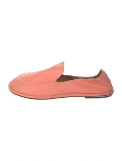 Pre-owned The Row Leather Ballet Flats In Pink