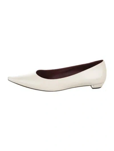 Pre-owned The Row Leather Ballet Flats In White