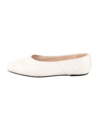 Pre-owned The Row Leather Ballet Flats In White