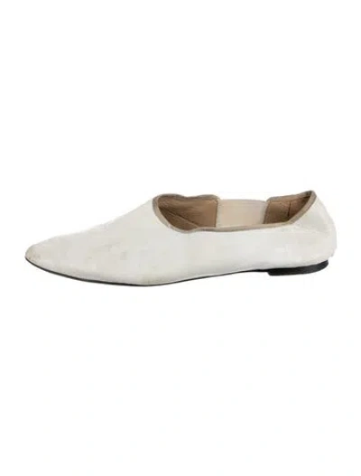 Pre-owned The Row Leather Ballet Flats In White