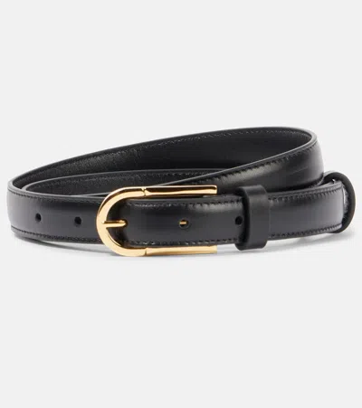 The Row Leather Belt In Black