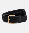 The Row Leather Belt In Black