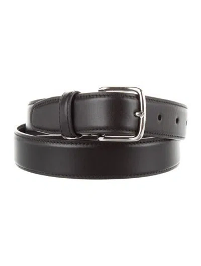Pre-owned The Row Leather Belt In Black