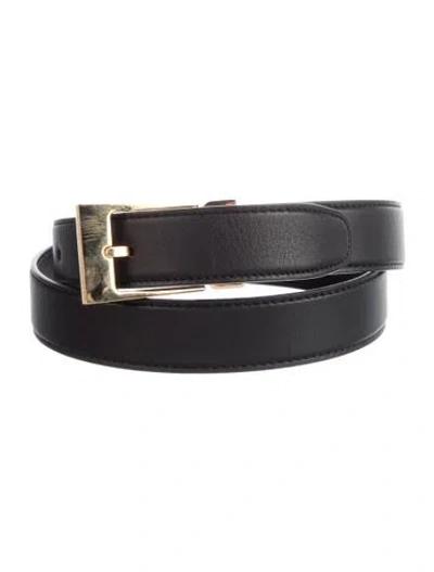 Pre-owned The Row Leather Belt In Black
