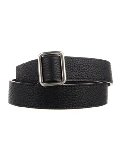 Pre-owned The Row Leather Belt In Black