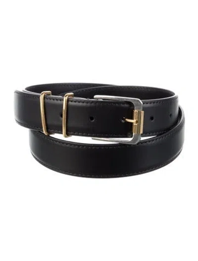 Pre-owned The Row Leather Belt In Black
