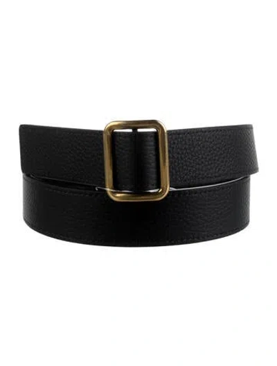 Pre-owned The Row Leather Belt In Black