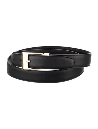 Pre-owned The Row Leather Belt In Black