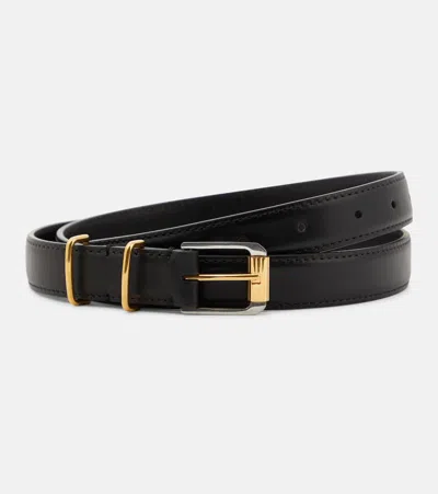 The Row Leather Belt In Black