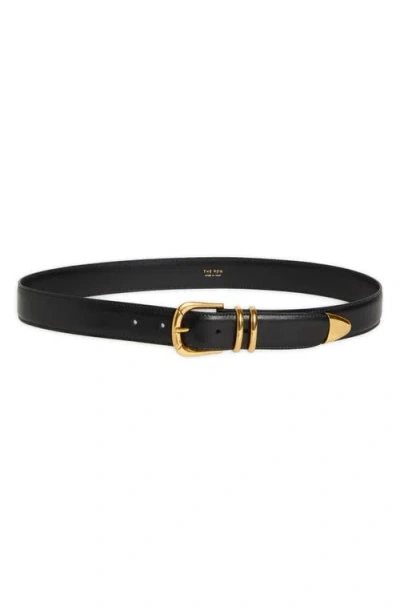 The Row Vintage Belt-xs Nd  Female In Black Shiny Gold