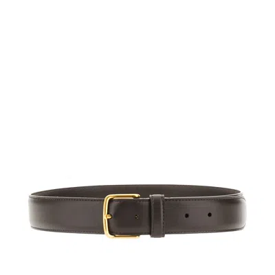 The Row Leather Belt In Brown