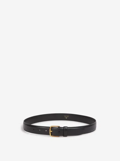 The Row Leather Belt In Black