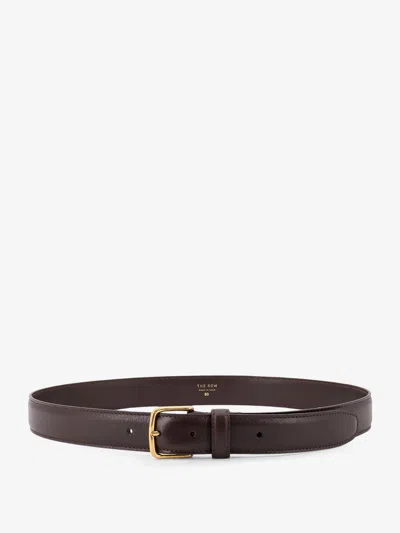 The Row Leather Belt In Brown