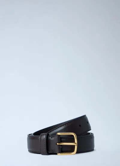 The Row Leather Belt In Brown