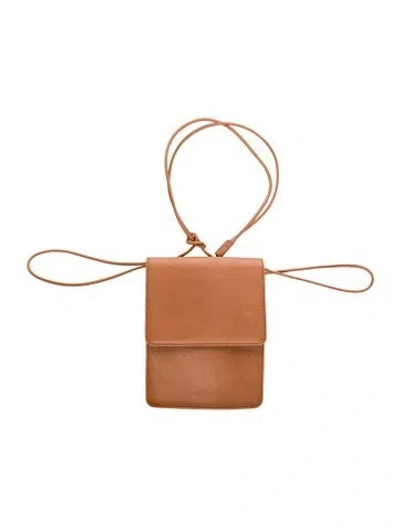 Pre-owned The Row Leather Belt Pouch In Brown