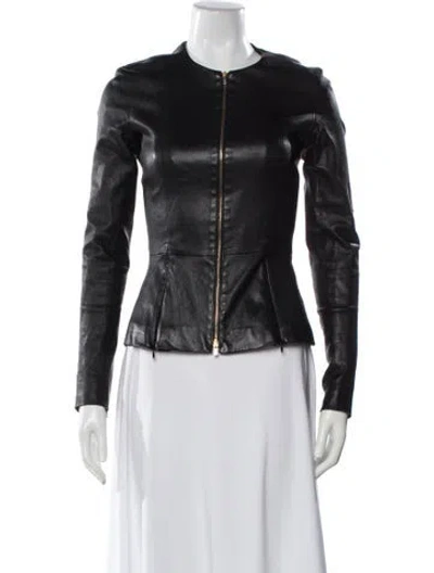 Pre-owned The Row Leather Biker Jacket In Black