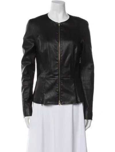 Pre-owned The Row Leather Biker Jacket In Black