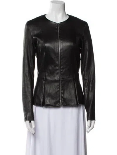 Pre-owned The Row Leather Biker Jacket In Black