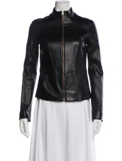 Pre-owned The Row Leather Biker Jacket In Black