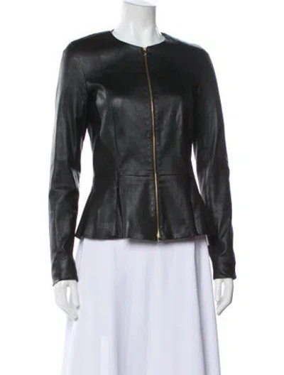 Pre-owned The Row Leather Biker Jacket In Black