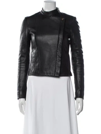 Pre-owned The Row Leather Biker Jacket In Black