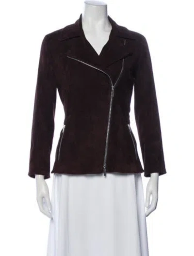 Pre-owned The Row Leather Biker Jacket In Brown