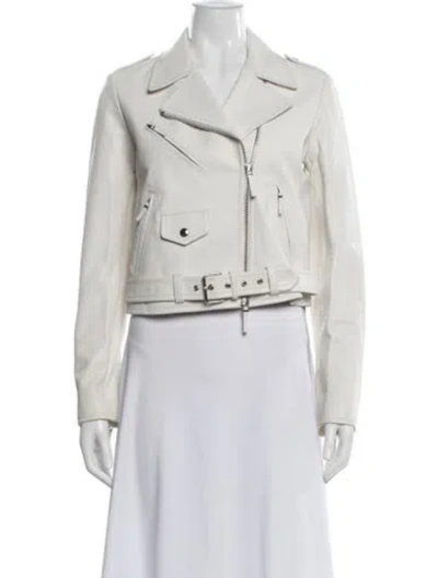 Pre-owned The Row Leather Biker Jacket In Neutral