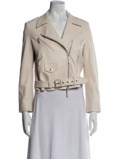Pre-owned The Row Leather Biker Jacket In Neutral