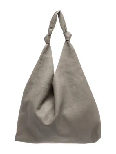 Pre-owned The Row Leather Bindle Hobo In Gray