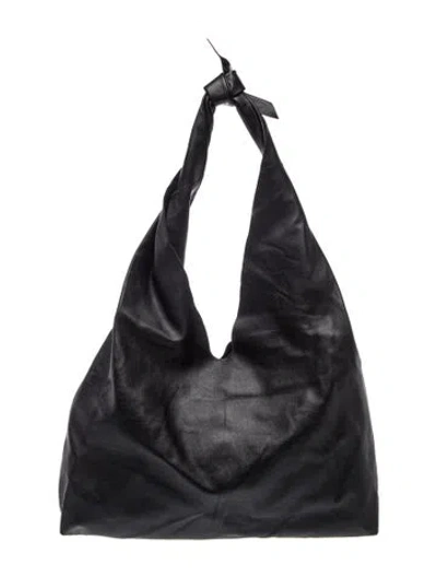 Pre-owned The Row Leather Bindle Knot In Black