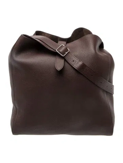 Pre-owned The Row Leather Blake Hobo In Brown