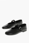 The Row Leather Boheme Mary Jane Ballet Flats In Black