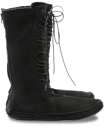 The Row Leather Boots In Black