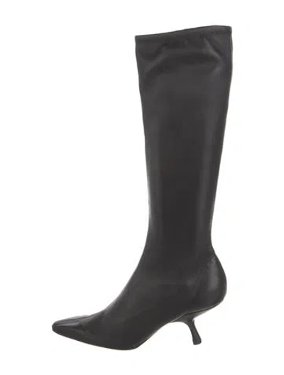 Pre-owned The Row Leather Boots In Black