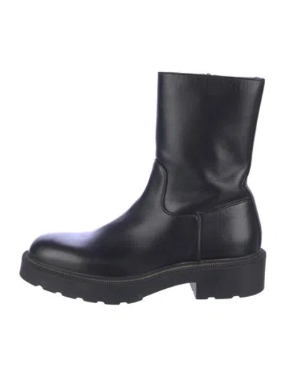 Pre-owned The Row Leather Boots In Black