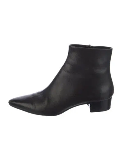 Pre-owned The Row Leather Boots In Black