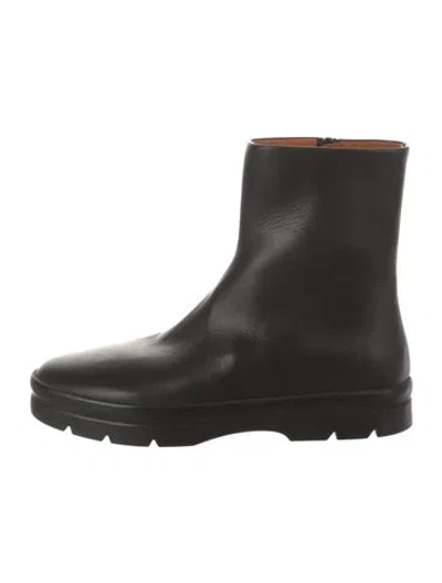 Pre-owned The Row Leather Boots In Black