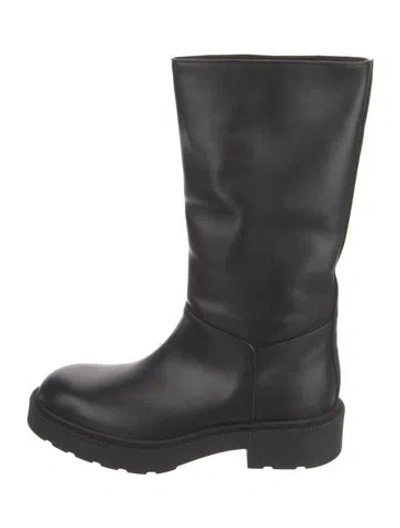 Pre-owned The Row Leather Boots In Black