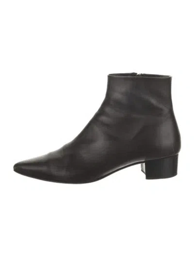 Pre-owned The Row Leather Boots In Black