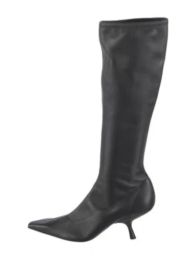 Pre-owned The Row Leather Boots In Black