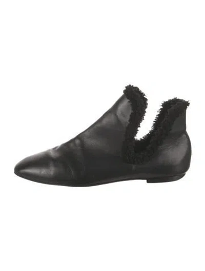 Pre-owned The Row Leather Boots In Black