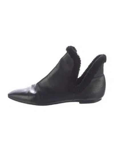Pre-owned The Row Leather Boots In Black