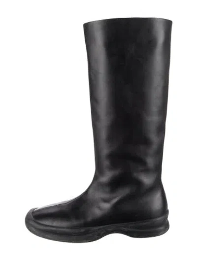 Pre-owned The Row Leather Boots In Black