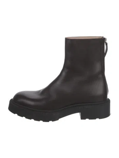 Pre-owned The Row Leather Boots In Black