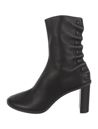 Pre-owned The Row Leather Boots In Black